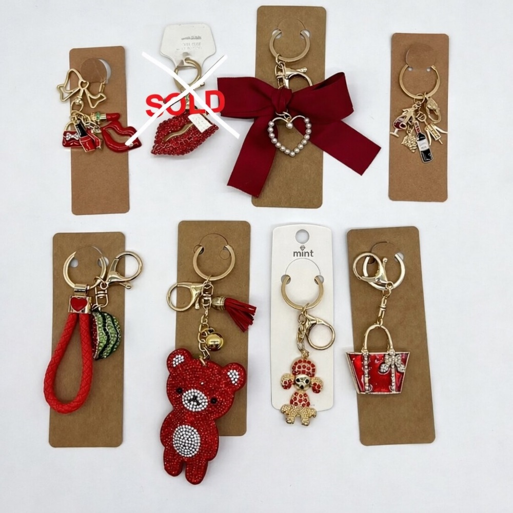 Sparkling Rhinestone Fashion Keychains / Bag Charms - NEW - Buyers Choice